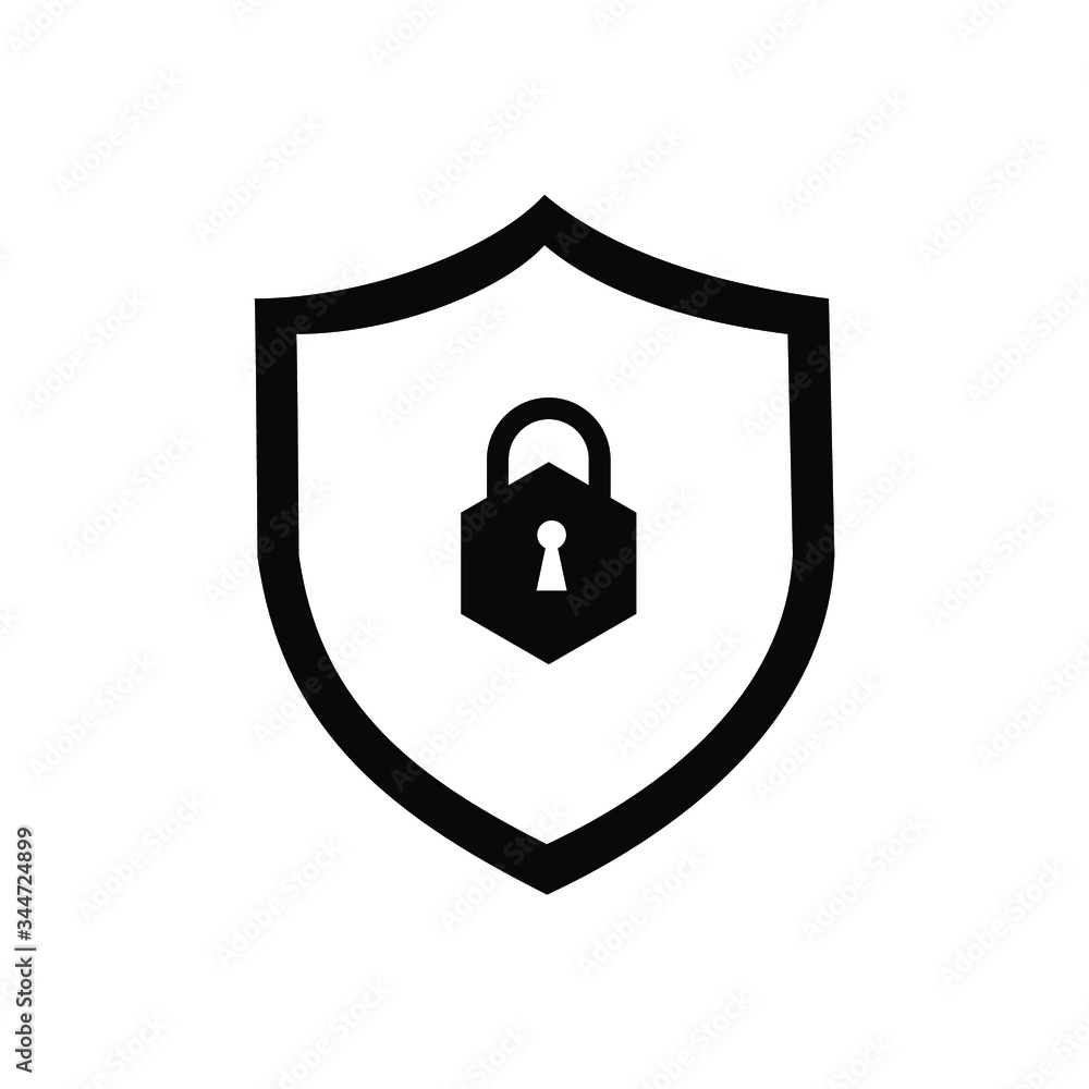 Obraz premium symbol ikony klucza ochrony tarczy Płaskie ilustracji wektorowych do projektowania graficznego i internetowego.
