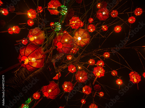 Beautiful vietnamese lanterns at the night market in Hoi AN, Vietnam photo