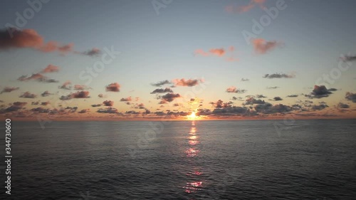 Sunrise at sea.  Timelapse photo