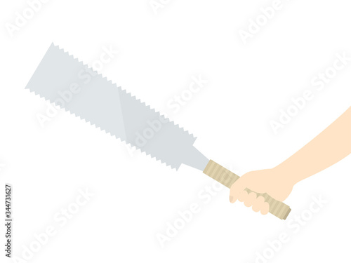 ノコギリを持つイラスト