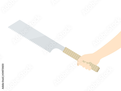 ノコギリを持つイラスト
