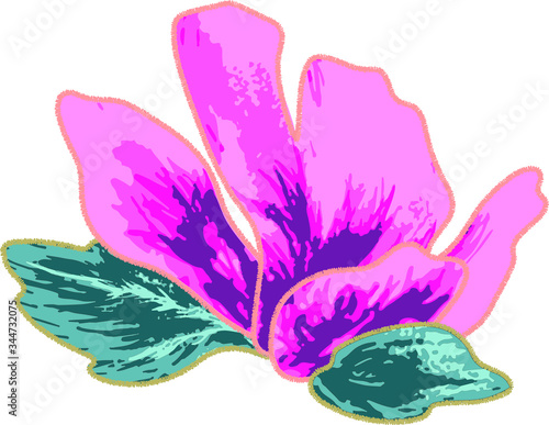 flower embroidery applique vector illustration
