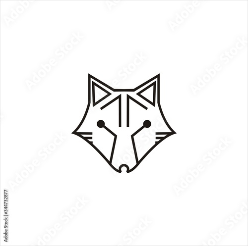 Creative Simple Wolf Concept Logo and Icon Design Template