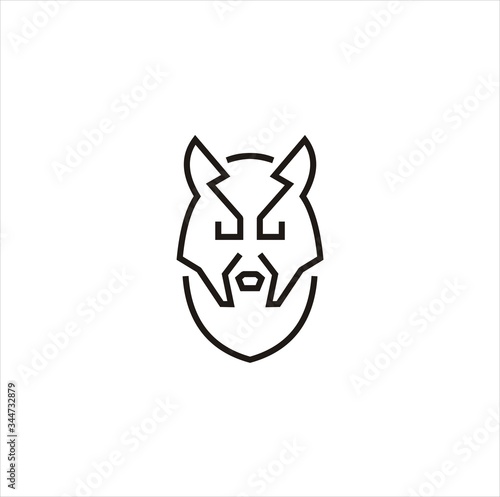 Creative Simple Wolf Concept Logo and Icon Design Template