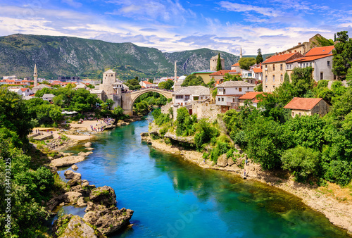 Historical Mostar Old town, Bosnia and Herzegovina photo