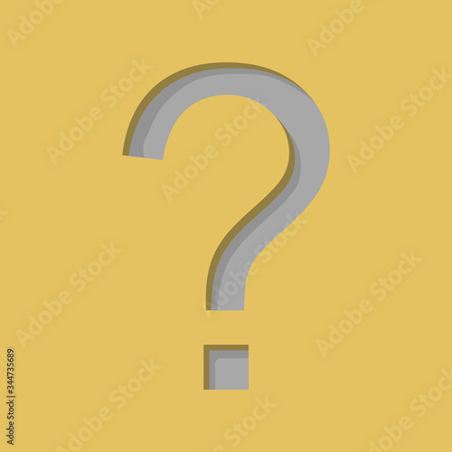 Question mark paper cutout illustration. Concept of FAQ, Q&A, and ask button