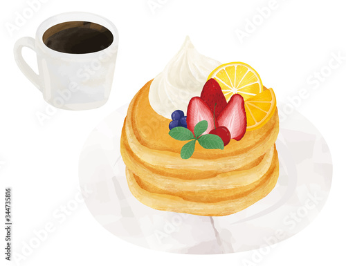 hotcake ホットケーキ　パンケーキ　イラスト