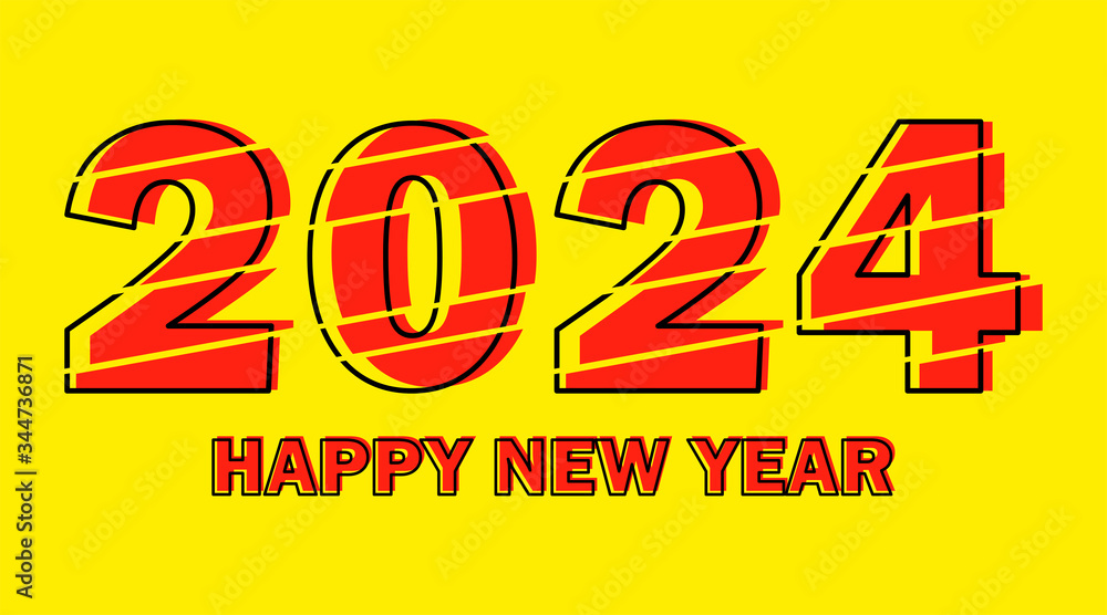 Happy New Year 2024 Design Template. Modern Design for Calendar, Invitations, Cards or Prints. Happy New Year 2024 Design Template. Modern Design for Calendar, Invitations, Cards or Prints.