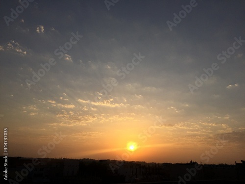beautiful sunrise in the early morning with beautiful and attractive sky © AMIT