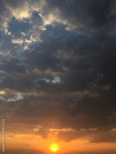 beautiful scenario of the early sunrise with attractive clouds