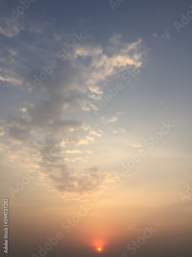 beautiful scenario of the early sunrise with attractive clouds © AMIT
