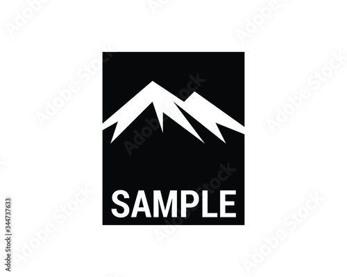 Mountains, rocks and peaks. Vector illustration and logo design elements