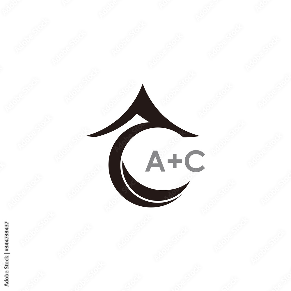 letter ac simple geometric arrow 3d logo vector letter ac simple geometric arrow 3d logo vector
