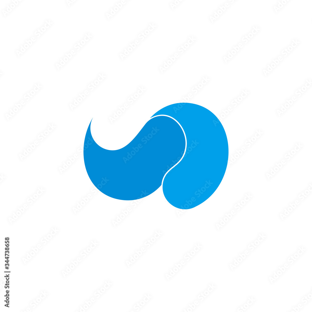 abstract curves 3d shadow blue wave flat design logo vector abstract curves 3d shadow blue wave flat design logo vector