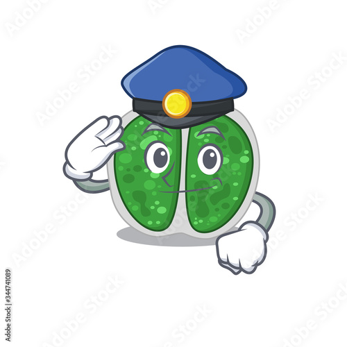 Police officer mascot design of chroococcales bacteria wearing a hat