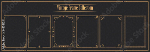 Luxury vintage ornamental frame collection	