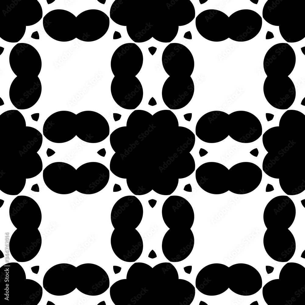 Black and white seamless pattern, texture, floral geometric design, retro, vintage ornament Black and white seamless pattern, texture, floral geometric design, retro, vintage ornament