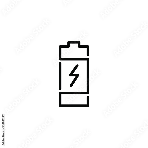 Battery thin icon in trendy flat style isolated on white background. Symbol for your web site design, logo, app, UI. Vector illustration, EPS