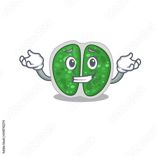 A picture of grinning chroococcales bacteria cartoon design concept
