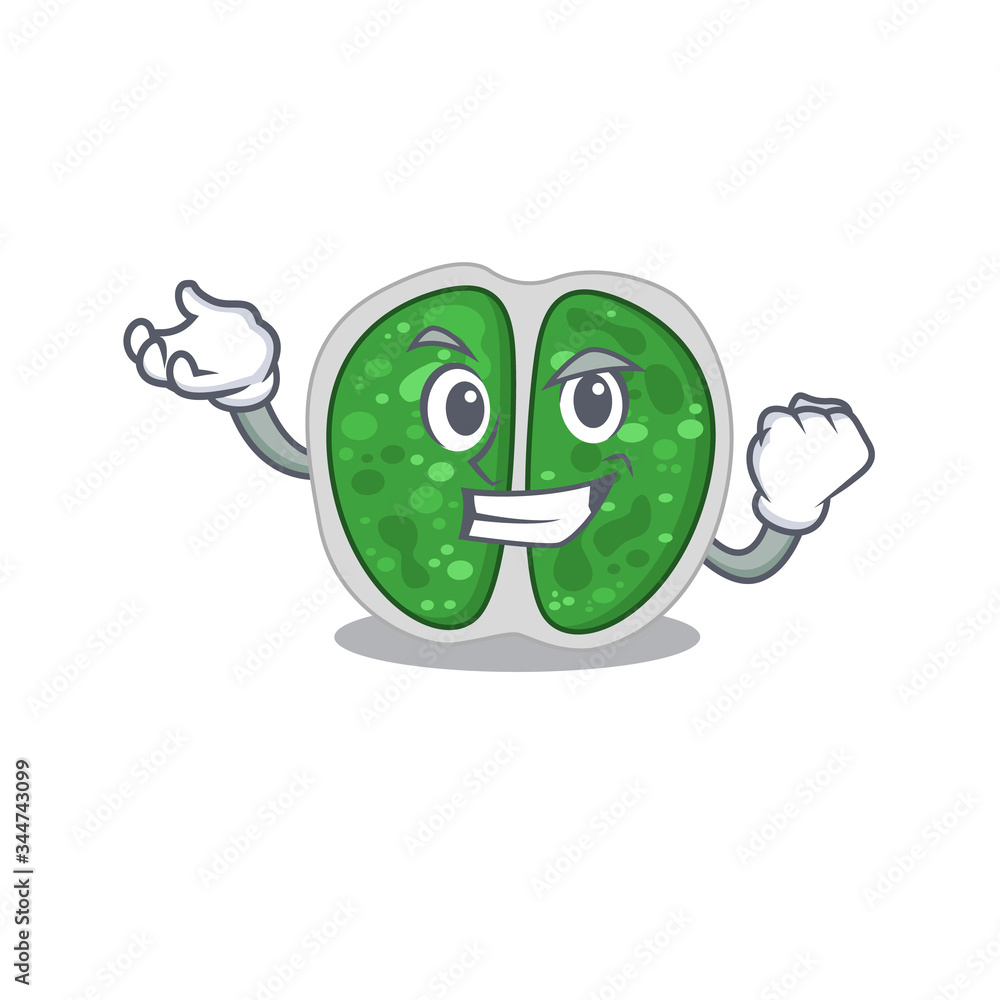 A dazzling chroococcales bacteria mascot design concept with happy face A dazzling chroococcales bacteria mascot design concept with happy face