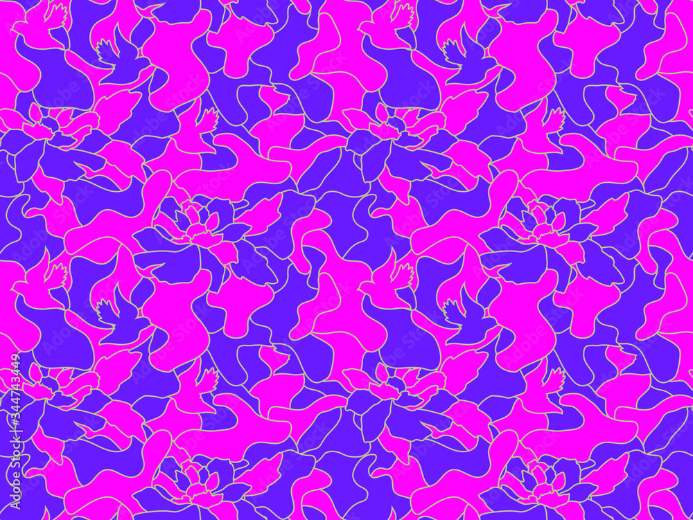 Seamless camouflage pattern.  Vector illustration.