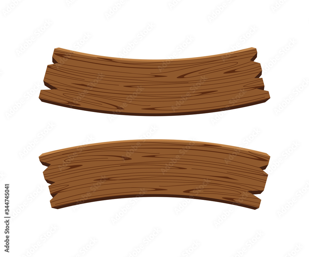 curved wooden planks isolated on white background, wood plank curve for