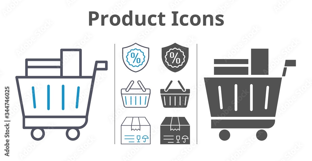 product icons icon set included package, shopping cart, warranty, shopping-basket icons product icons icon set included package, shopping cart, warranty, shopping-basket icons