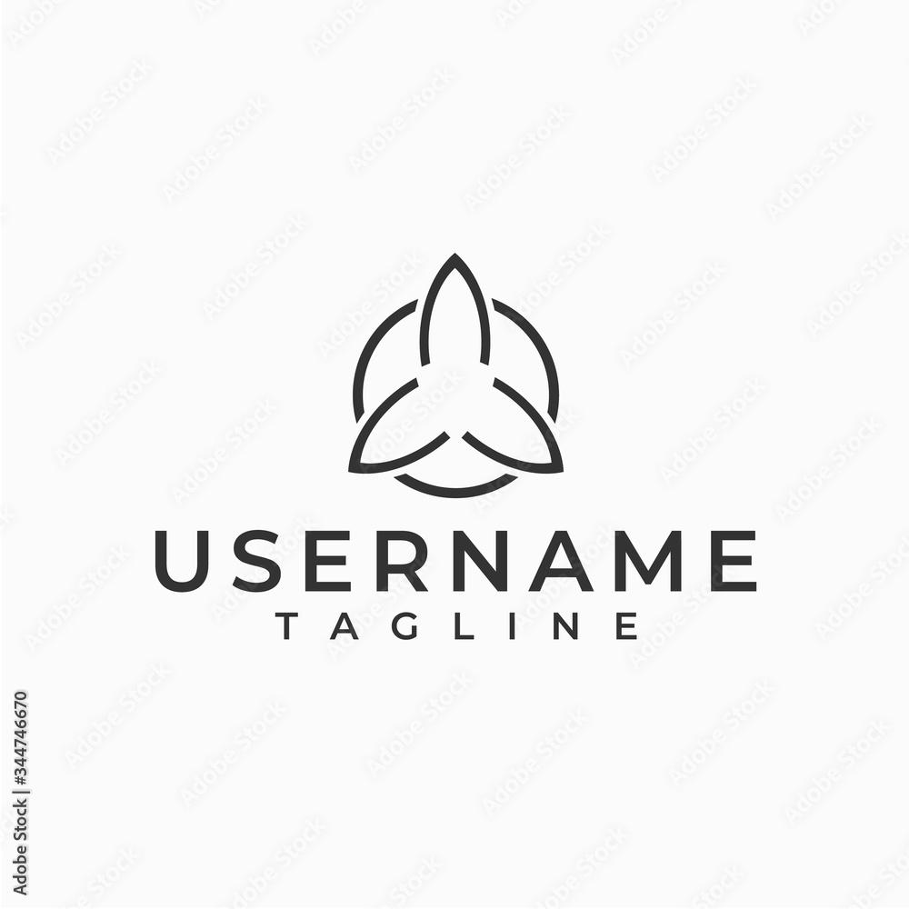 Abstract logo design vector flowers. Linear style template. Abstract logo design vector flowers. Linear style template.