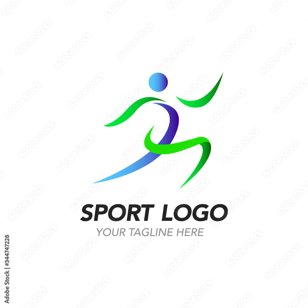Sport logo design template with abstract shapes vector Sport logo design template with abstract shapes vector