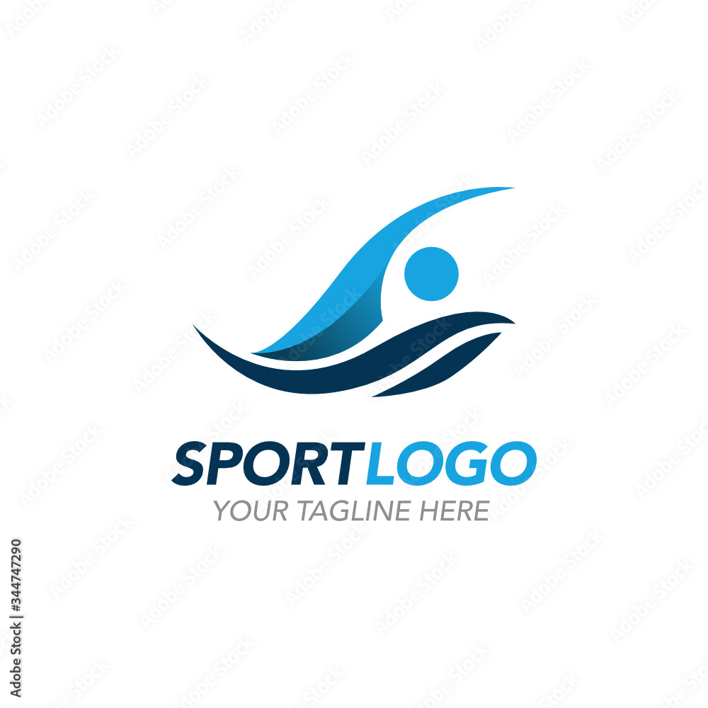Sport logo design template with abstract shapes vector Sport logo design template with abstract shapes vector