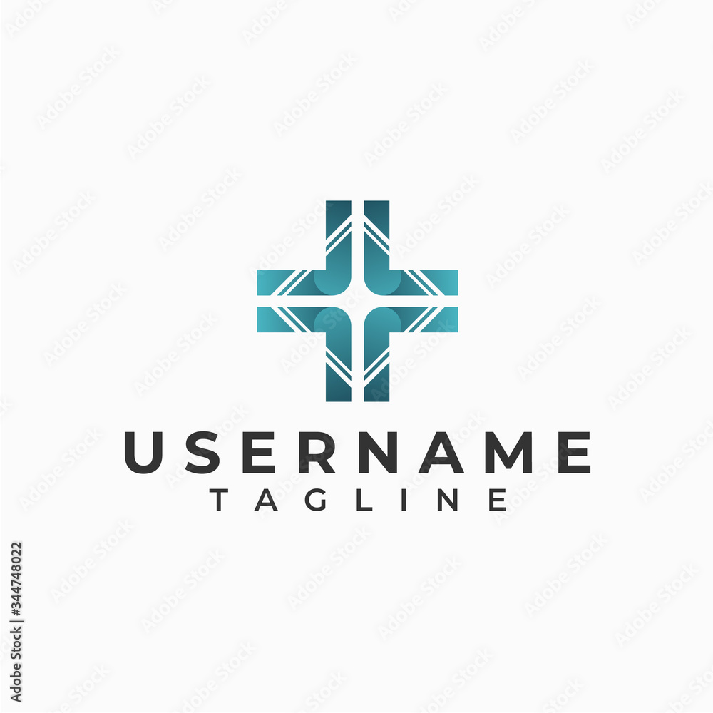 New modern medical logo. Pharmacy, hospital, design, clinic, doctor, healthy, symbol, concept, medical