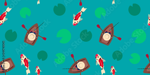 fishing seamless pattern