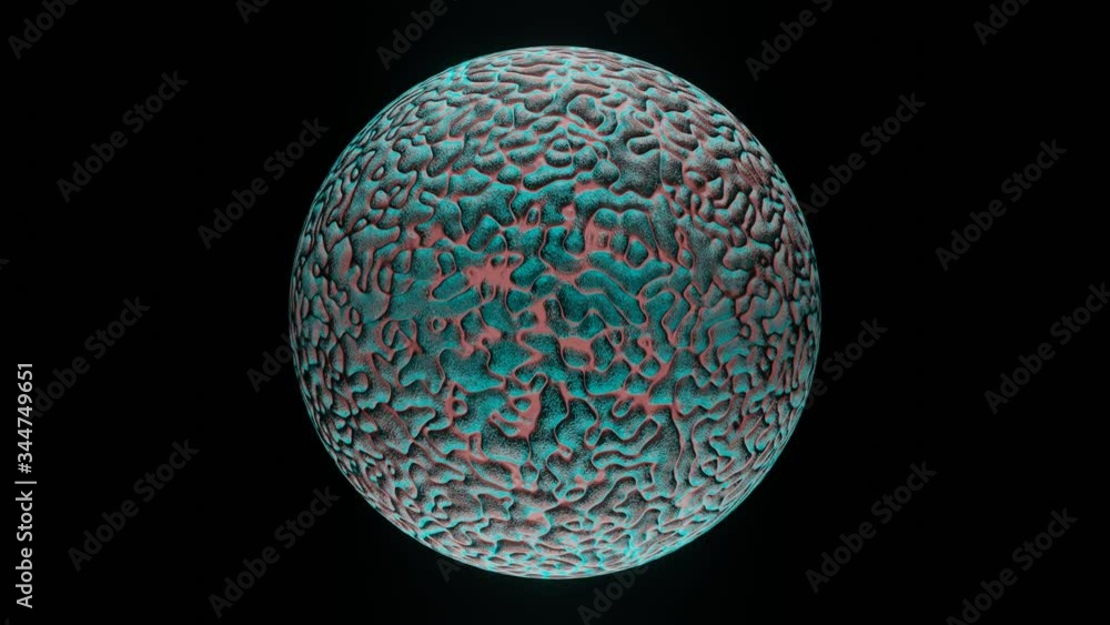 Red Blue Intro or Outro Abstract Alien Planet Rotate on Space Background on Center Frame. Abstract Alien planet with shiny texture motion background Red Blue Intro or Outro Abstract Alien Planet Rotate on Space Background on Center Frame. Abstract Alien planet with shiny texture motion background