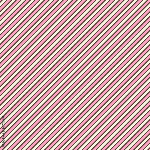 Diagonal Stripes Seamless Pattern - Stripes repeating pattern design in colors of chocolate, vanilla, and strawberry