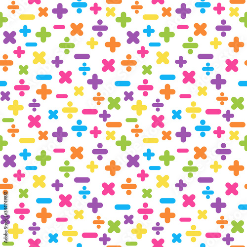 School Seamless Pattern - Colorful school theme repeating pattern design