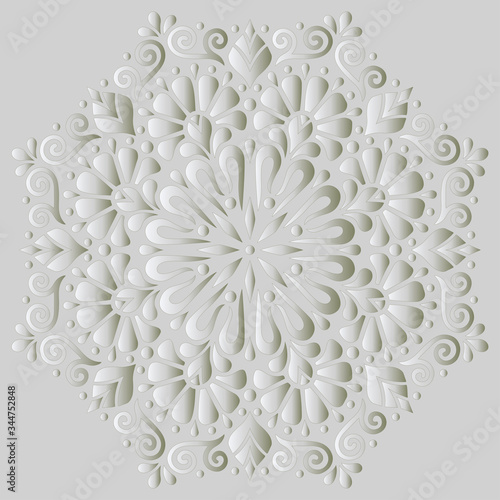 Mandala pattern white gradient good mood
