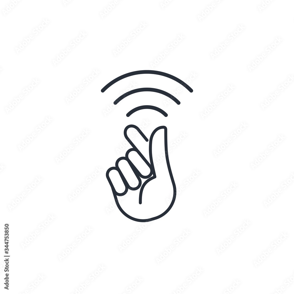 Obraz premium Remote connection, management. Data transfer, control. Vector linear icon isolated on white background.