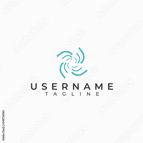 Abstract mandala logo in blue