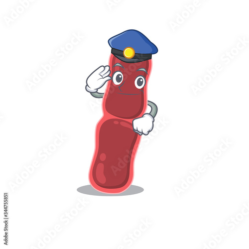 Police officer mascot design of bacillus bacteria wearing a hat