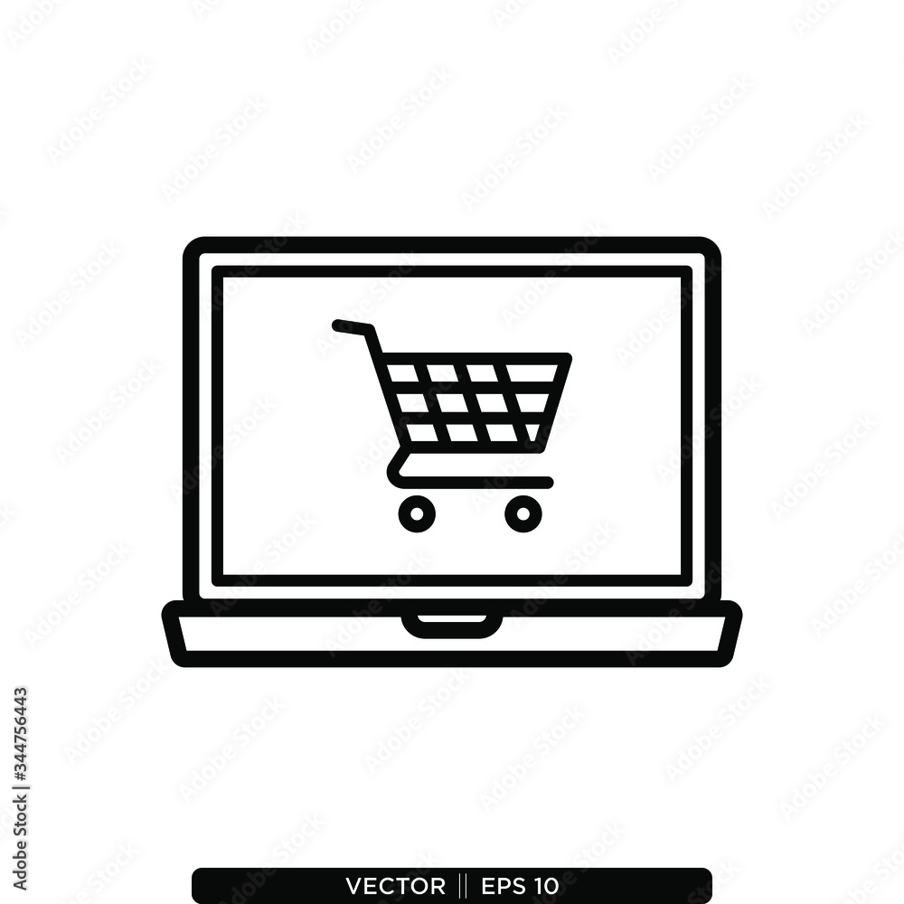 E commerce Shopping Online Icon Vector Illustration Logo Template E commerce Shopping Online Icon Vector Illustration Logo Template