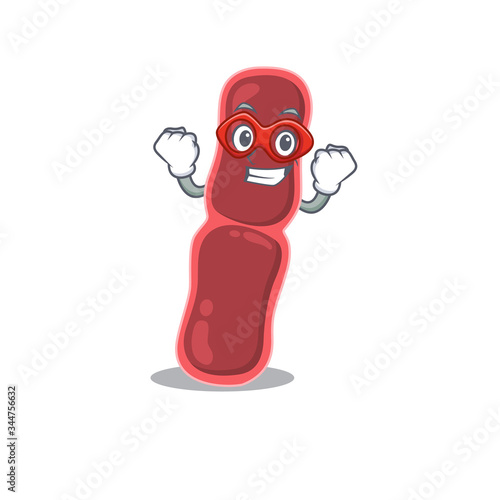 A cartoon character of bacillus bacteria performed as a Super hero
