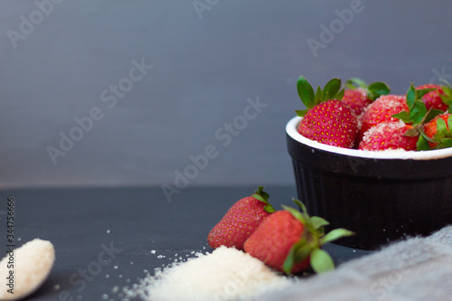 Strawberry healthy snack food dark food photography