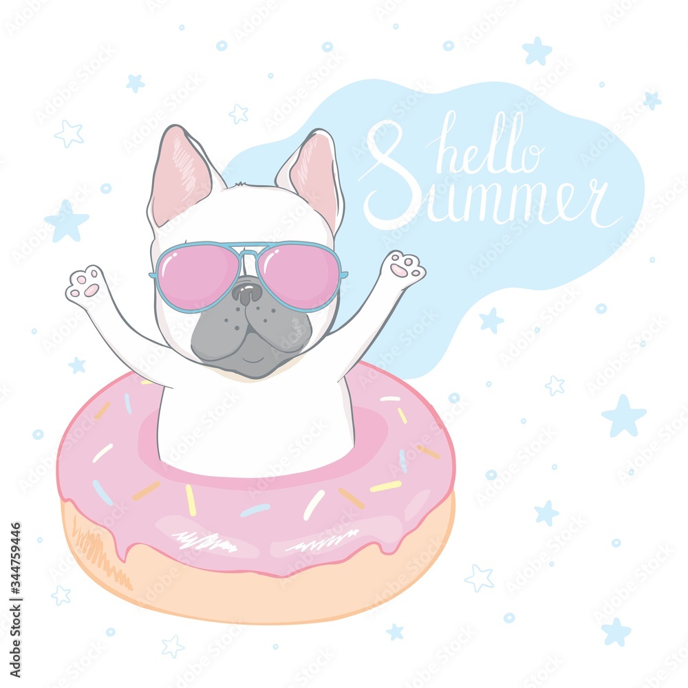 cute french bulldog princess, hand drawn graphic, animal illustration cute french bulldog princess, hand drawn graphic, animal illustration