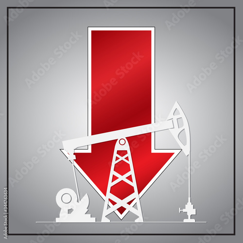 Oil industry crisis concept. Vector Illustration. Square format