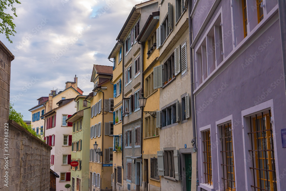 Old street of Zurich in the morning.