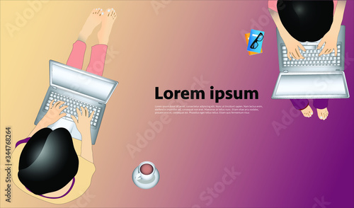 convenient workplace for freelancer or workers remotely working from home