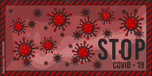 Illustrations concept, stop virus. Vector illustrate.