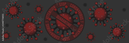 Illustrations concept, stop virus. Vector illustrate.