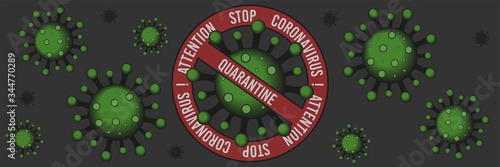 Illustrations concept, stop virus. Vector illustrate.