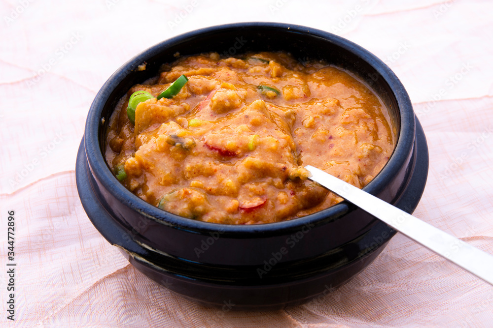 Ground soybean stew which is called Kongbiji-jjigae in Korea